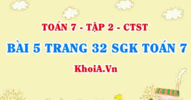 Bài 5 trang 32 SGK Toán 7 tập 2 Chân trời sáng tạo